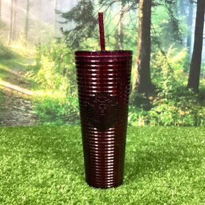New Starbucks Holiday 2020 Berry Grid Tumbler 24oz.